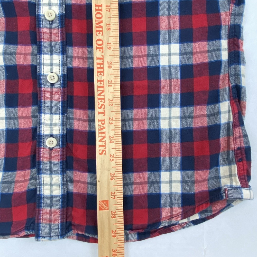 Abercrombie & Fitch A&F Mens XXL Flannel Plaid Muscle Fit Long Sleeve Moose Red - Picture 8 of 13
